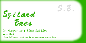 szilard bacs business card
