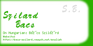 szilard bacs business card